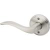 imageKwikset Sedona Interior Passage Door Handle Lever for Closet and Hallway Doors Reversible NonLocking Handle Lever Matte Black with Microban ProtectionSatin Nickel