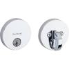 imageKwikset Uptown Deadbolt Lock Satin Brass Round Exterior Keyed Front Entry Door Pick Resistant SmartKey Rekey Security Single Cylinder Dead Bolt with Microban ProtectionPolished Chrome
