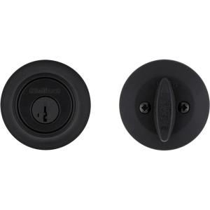 imageKwikset 660 Deadbolt Deadbolt Lock Antique Brass Round Exterior Keyed Front Entry Door Single Cylinder Dead Bolt with Microban ProtectionMatte Black