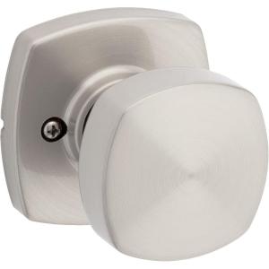 imageKwikset Arroyo Knob Interior Privacy Door Knob with Lock Door Handle For Bathroom and Bedroom Matte Black Keyless Turn Lock Doorknob with Microban ProtectionSatin Nickel