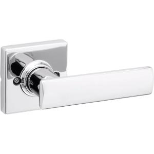imageKwikset Breton Interior Passage Door Handle 4 Pack Lever for Closet and Hallway Doors Reversible NonLocking Handle Lever Matte Black with Microban ProtectionPolished Chrome