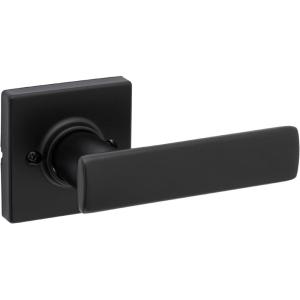 imageKwikset Breton Interior Passage Door Handle 4 Pack Lever for Closet and Hallway Doors Reversible NonLocking Handle Lever Matte Black with Microban ProtectionMatte Black
