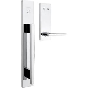 imageKwikset Caerus Front Door Lock ampamp Deadbolt Set Entry Handleset with Interior Reversible Lever Polished Chrome SmartKey Rekey Pick Resistant Deadbolt with Microban Protection