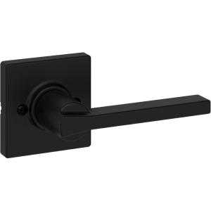 imageKwikset Casey Entry Door Handle with Lock and Key Secure Keyed Reversible Lever Exterior For Front Entrance and Bedrooms Satin Nickel  Pick Resistant Smartkey Rekey Security and MicrobanMatte Black
