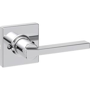 imageKwikset Casey Entry Door Handle with Lock and Key Secure Keyed Reversible Lever Exterior For Front Entrance and Bedrooms Satin Nickel  Pick Resistant Smartkey Rekey Security and MicrobanPolished Chrome