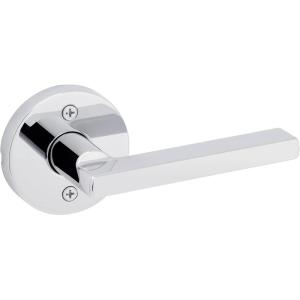 imageKwikset Halifax Entry Door Handle with Lock and Key Secure Keyed Reversible Lever Exterior for Front Entrance and Bedrooms Satin Brass Pick Resistant Smartkey Rekey Security and MicrobanPolished Chrome