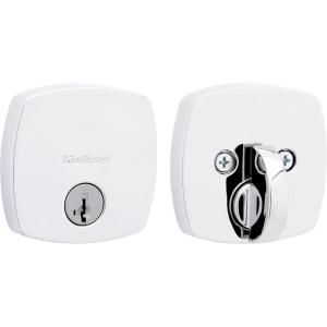 imageKwikset Midtown Deadbolt Lock Polished Chrome Modern Exterior Keyed Front Entry Door Pick Resistant SmartKey Rekey Security Single Cylinder Dead BoltPolished Chrome