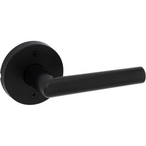 imageKwikset Milan Interior Privacy Door Handle with Lock Door Lever For Bathroom and Bedroom Matte Black Reversible Keyless Push Button Lock Door LeverMatte Black