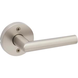 imageKwikset Milan Interior Privacy Door Handle with Lock Door Lever For Bathroom and Bedroom Matte Black Reversible Keyless Push Button Lock Door LeverSatin Nickel