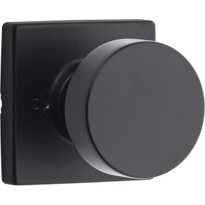 imageKwikset Pismo Entry Door Knob with Lock and Key Secure Keyed Handle Exterior Front Entrance and Bedroom Matte Black Pick Resistant SmartKey Rekey Security and MicrobanMatte Black