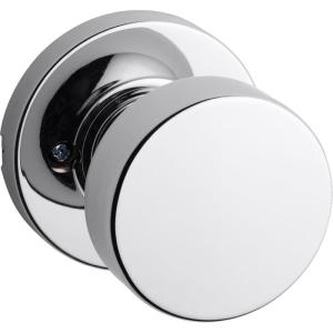 imageKwikset Pismo Interior Passage Door Knob Handle For Closet and Hallway Doors NonLocking Doorknob in Satin Nickel with Microban ProtectionPolished Chrome