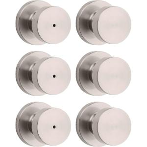 imageKwikset Pismo Interior Passage Door Knob Handle For Closet and Hallway Doors NonLocking Doorknob in Satin Nickel with Microban ProtectionSatin Nickel