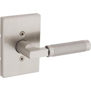 imageKwikset Prava Entry Door Knurled Handle with Lock and Key Secure Keyed Reversible Lever Exterior for Front Entrance and Bedrooms Satin Brass Pick Resistant Smartkey Rekey Security and MicrobanSatin Nickel