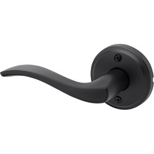 imageKwikset Sedona Interior Passage Door Handle Lever for Closet and Hallway Doors Reversible NonLocking Handle Lever Matte Black with Microban ProtectionMatte Black