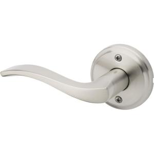 imageKwikset Sedona Interior Passage Door Handle Lever for Closet and Hallway Doors Reversible NonLocking Handle Lever Matte Black with Microban ProtectionSatin Nickel
