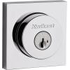 imageKwikset 158 Milan Deadbolt Lock Satin Nickel Round Exterior Keyed Front Entry Door Pick Resistant SmartKey Rekey Security Single Cylinder Dead Bolt with Microban ProtectionPolished Chrome