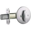imageKwikset 663 Deadbolt Unkeyed Deadbolt Lock Satin Chrome Round Interior Turn Piece for Front Entry Door with Latch and Adapter No Exterior AssemblySatin Chrome