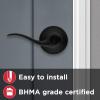 imageKwikset 991 Tustin Entry Lever and Single Cylinder Deadbolt Combo Pack featuring SmartKey in Venetian Bronze 99910041Matte Black