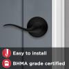 imageKwikset 991 Tustin Entry Lever and Single Cylinder Deadbolt Combo Pack featuring SmartKey in Venetian Bronze 99910041Matte Black