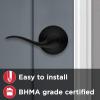 imageKwikset 991 Tustin Entry Lever and Single Cylinder Deadbolt Combo Pack featuring SmartKey in Venetian Bronze 99910041Matte Black