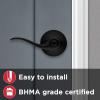imageKwikset 991 Tustin Entry Lever and Single Cylinder Deadbolt Combo Pack featuring SmartKey in Venetian Bronze 99910041Matte Black