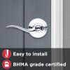 imageKwikset 991 Tustin Entry Lever and Single Cylinder Deadbolt Combo Pack featuring SmartKey in Venetian Bronze 99910041Polished Chrome