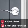 imageKwikset 991 Tustin Entry Lever and Single Cylinder Deadbolt Combo Pack featuring SmartKey in Venetian Bronze 99910041Polished Chrome