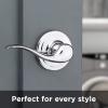 imageKwikset 991 Tustin Entry Lever and Single Cylinder Deadbolt Combo Pack featuring SmartKey in Venetian Bronze 99910041Polished Chrome