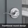 imageKwikset 991 Tustin Entry Lever and Single Cylinder Deadbolt Combo Pack featuring SmartKey in Venetian Bronze 99910041Satin Chrome