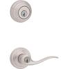 imageKwikset 991 Tustin Entry Lever and Single Cylinder Deadbolt Combo Pack featuring SmartKey in Venetian Bronze 99910041Satin Nickel