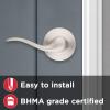 imageKwikset 991 Tustin Entry Lever and Single Cylinder Deadbolt Combo Pack featuring SmartKey in Venetian Bronze 99910041Satin Nickel