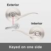 imageKwikset 991 Tustin Entry Lever and Single Cylinder Deadbolt Combo Pack featuring SmartKey in Venetian Bronze 99910041Satin Nickel