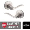 imageKwikset 991 Tustin Entry Lever and Single Cylinder Deadbolt Combo Pack featuring SmartKey in Venetian Bronze 99910041Satin Nickel