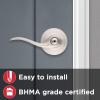 imageKwikset 991 Tustin Entry Lever and Single Cylinder Deadbolt Combo Pack featuring SmartKey in Venetian Bronze 99910041Satin Nickel