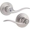 imageKwikset 991 Tustin Entry Lever and Single Cylinder Deadbolt Combo Pack featuring SmartKey in Venetian Bronze 99910041Satin Nickel