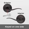 imageKwikset 991 Tustin Entry Lever and Single Cylinder Deadbolt Combo Pack featuring SmartKey in Venetian Bronze 99910041Venetian Bronze