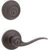 imageKwikset 991 Tustin Entry Lever and Single Cylinder Deadbolt Combo Pack featuring SmartKey in Venetian Bronze 99910041Venetian Bronze