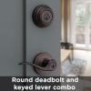 imageKwikset 991 Tustin Entry Lever and Single Cylinder Deadbolt Combo Pack featuring SmartKey in Venetian Bronze 99910041Venetian Bronze
