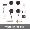 imageKwikset 991 Tustin Entry Lever and Single Cylinder Deadbolt Combo Pack featuring SmartKey in Venetian Bronze 99910041Venetian Bronze