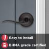 imageKwikset 991 Tustin Entry Lever and Single Cylinder Deadbolt Combo Pack featuring SmartKey in Venetian Bronze 99910041Venetian Bronze