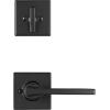 imageKwikset Amador Front Door Lock Handle and Deadbolt Set Entry Handleset Exterior with Casey Reversible Lever Matte Black Pick Resistant SmartKey Rekey Deadbolt Security with Microban ProtectionMatte Black