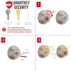 imageKwikset Belleview Front Door Lock Handle and Deadbolt Set Entry Handleset Exterior with Interior Door Knob Satin Nickel Pick Resistant SmartKey Rekey Deadbolt SecurityAntique Brass