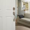 imageKwikset Belleview Front Door Lock Handle and Deadbolt Set Entry Handleset Exterior with Interior Door Knob Satin Nickel Pick Resistant SmartKey Rekey Deadbolt SecurityAntique Brass