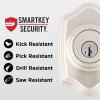 imageKwikset Belleview Front Door Lock Handle and Deadbolt Set Entry Handleset Exterior with Interior Door Knob Satin Nickel Pick Resistant SmartKey Rekey Deadbolt SecuritySatin Nickel