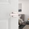 imageKwikset Breton Interior Passage Door Handle 2 Pack Lever for Closet and Hallway Doors Reversible NonLocking Handle Lever Satin Nickel with Microban ProtectionSatin Nickel