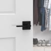 imageKwikset Casey Dummy Door Handle 2 Pack Single Sided Lever for Closets French Double Doors and Pantry Matte Black NonTurning Reversible Interior PushPull Lever with Microban Protection