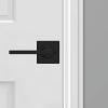 imageKwikset Casey Interior Passage Door Handle 2 Pack Lever for Closet and Hallway Doors Reversible NonLocking Handle Lever Matte Black with Microban Protection