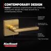 imageKwikset Halifax Dummy Door Handle Single Sided Lever for Closets French Double Doors and Pantry Satin Brass NonTurning Reversible Interior PushPull Lever with Microban Protection Square RoseDummy