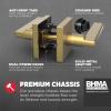 imageKwikset Halifax Interior Passage Door Handle Lever For Closet and Hallway Doors Reversible NonLocking Handle Lever Satin Brass with Microban ProtectionPassage