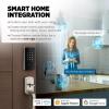 imageKwikset Halo Select Smart Lock Keyless Entry Door Lock WiFi and Matter Enabled Deadbolt No Hub Needed Geofence AutoUnlock Grade AAA Certified Easy Install Matte Black Lifetime Finish WarrantySatin Nickel